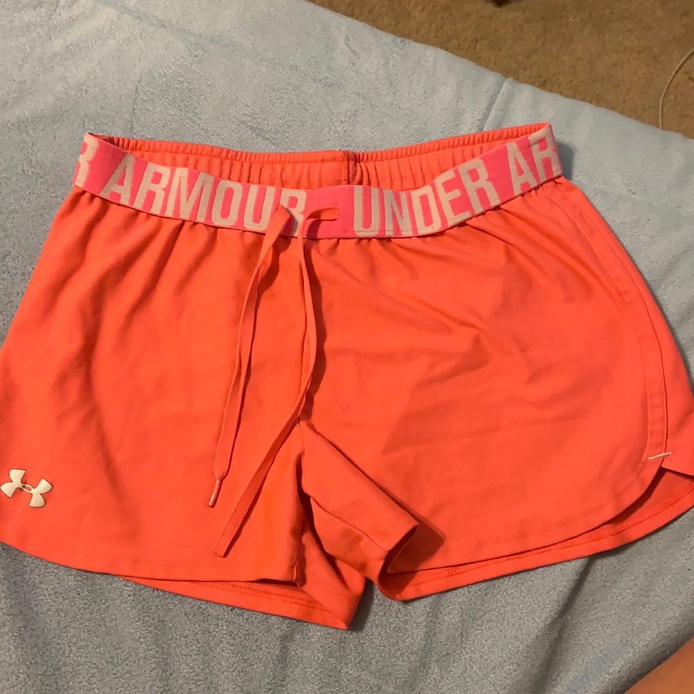 Pink / yellow under armour shorts